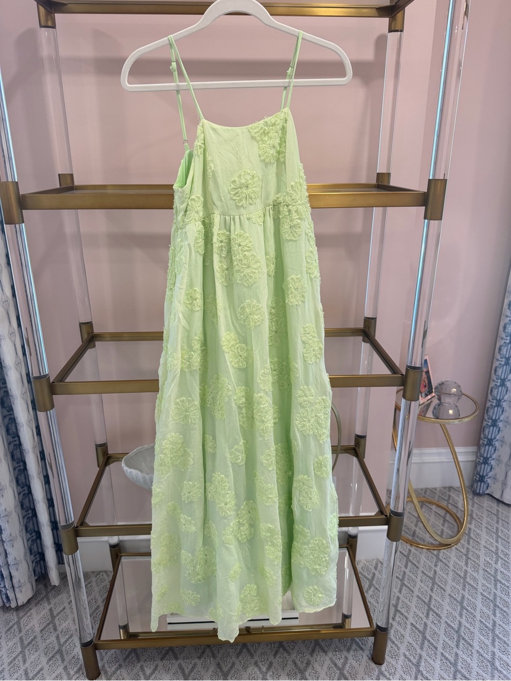Diamond Supply Co. Light Green Spaghetti-Strap Maxi Dress